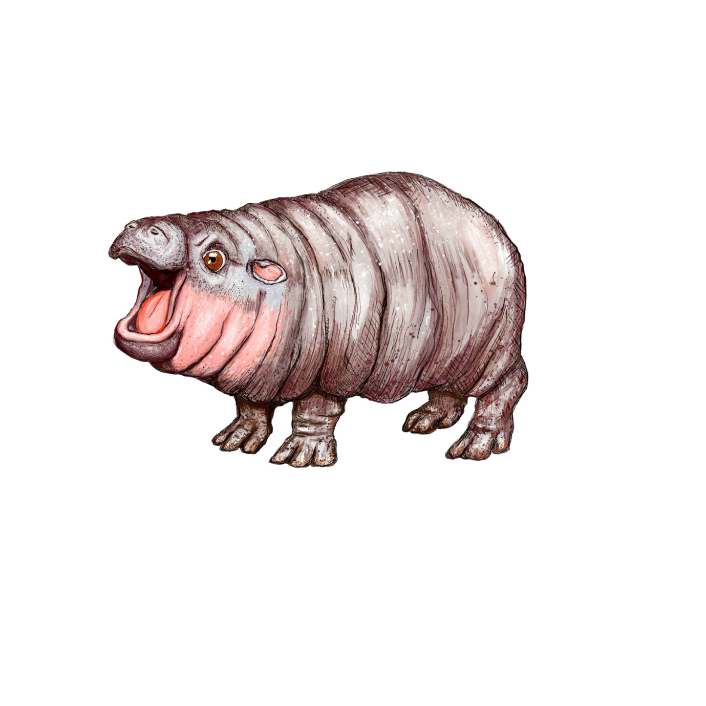 Our Hippo Art Sticker! unique high-quality, vinyl, die-cut, eco-friendly stickers