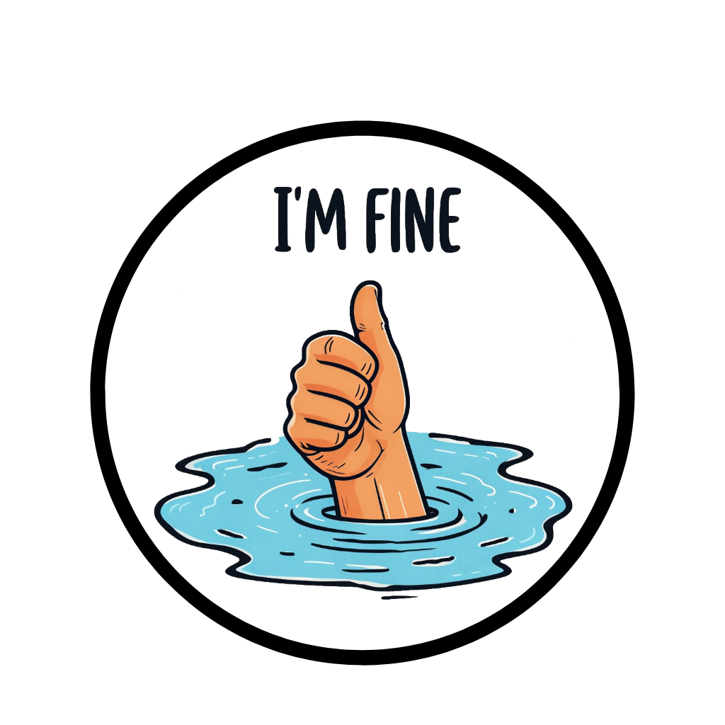 Durable vinyl die-cut I'm Fine Sticker