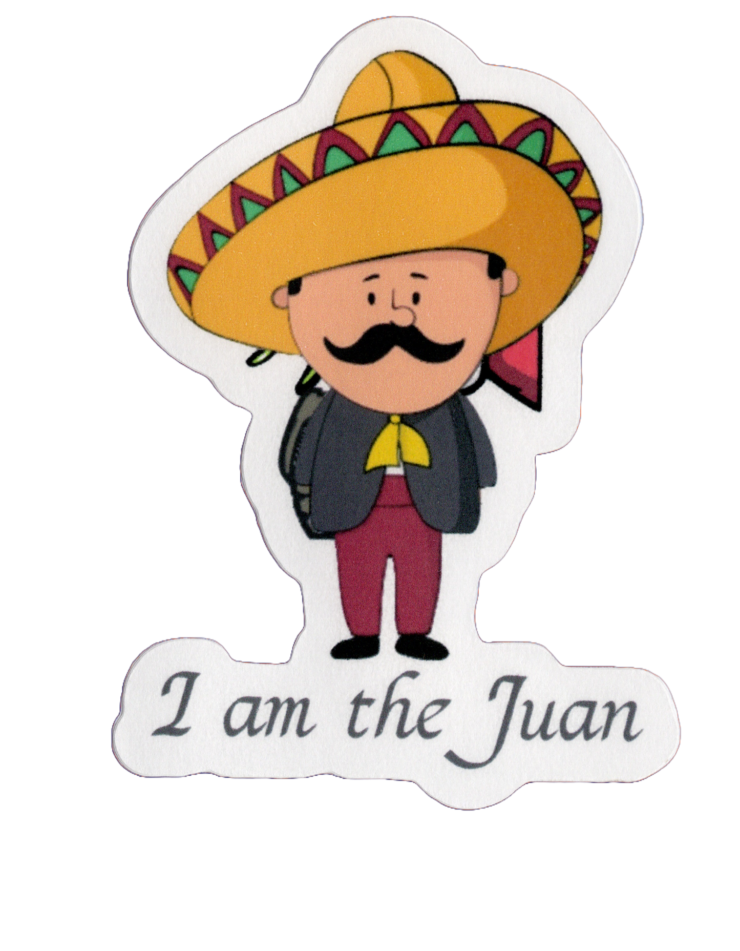 Durable vinyl, die-cut Juan Sticker