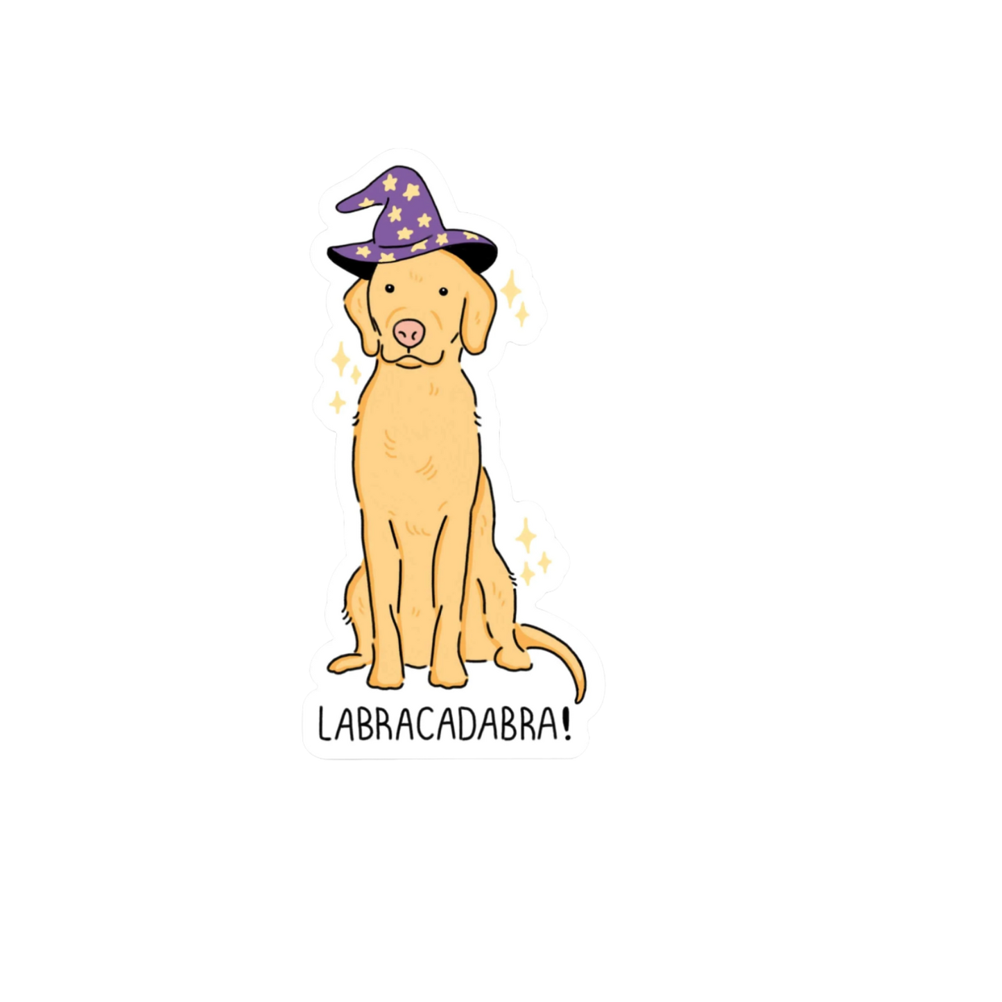 Durable, die-cut Labracadabra Sticker