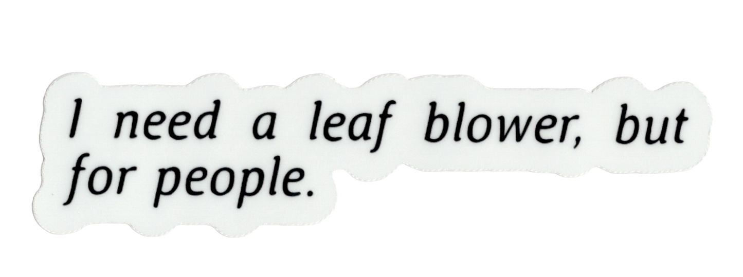 Durable vinyl die-cut Leaf Blower Sticker