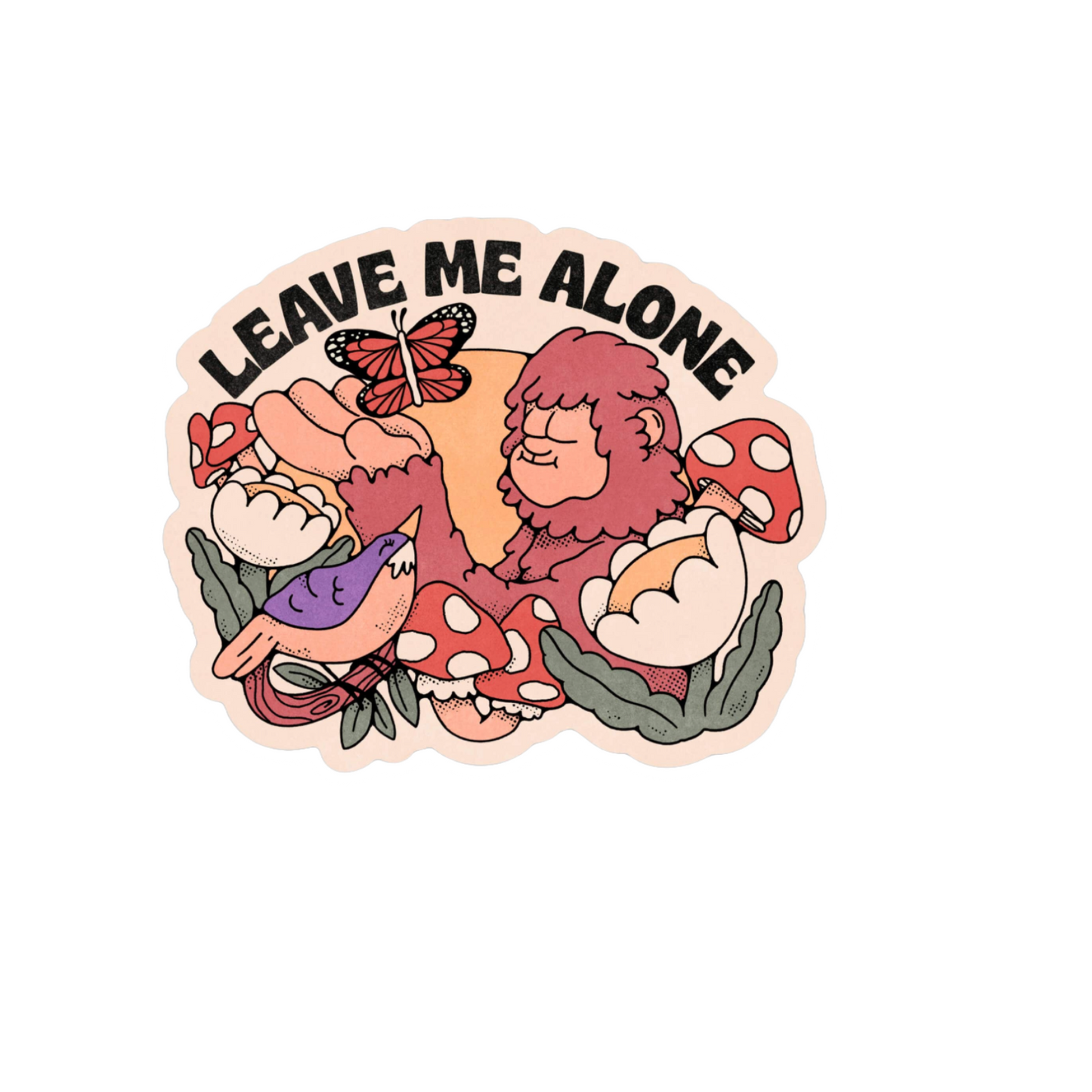 Durable vinyl, die-cut Leave Me Alone Sticker