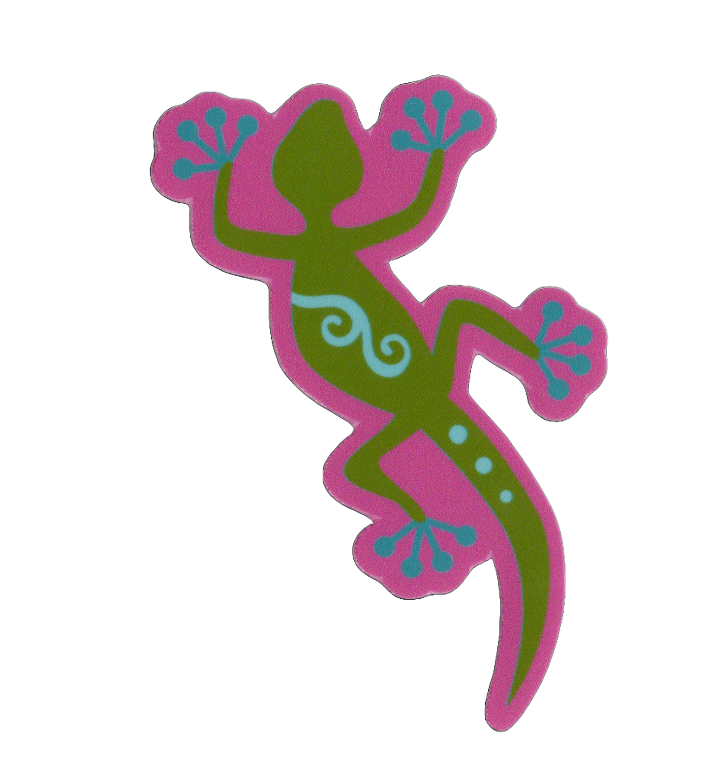 Durable, vinyl, die-cut, Green Lizard Sticker.