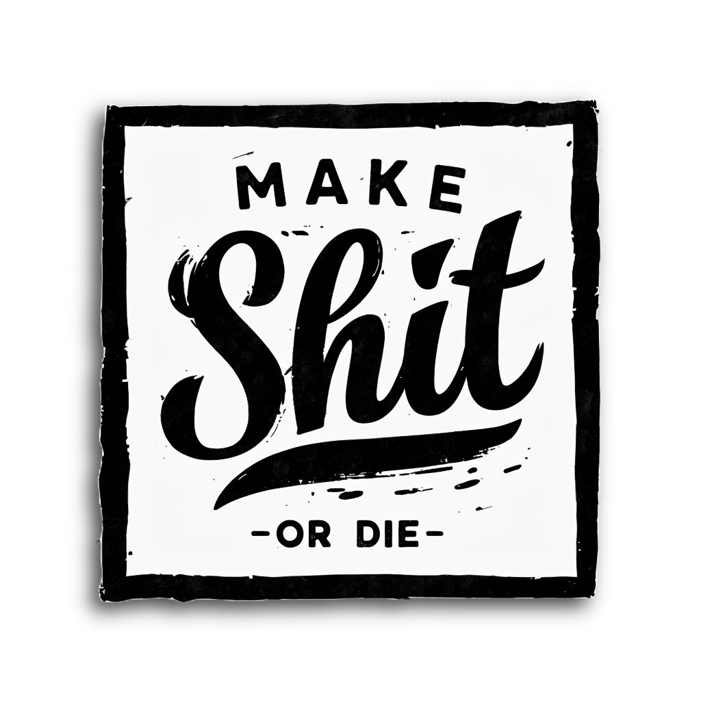 Durable vinyl, die-cut Make Sticker