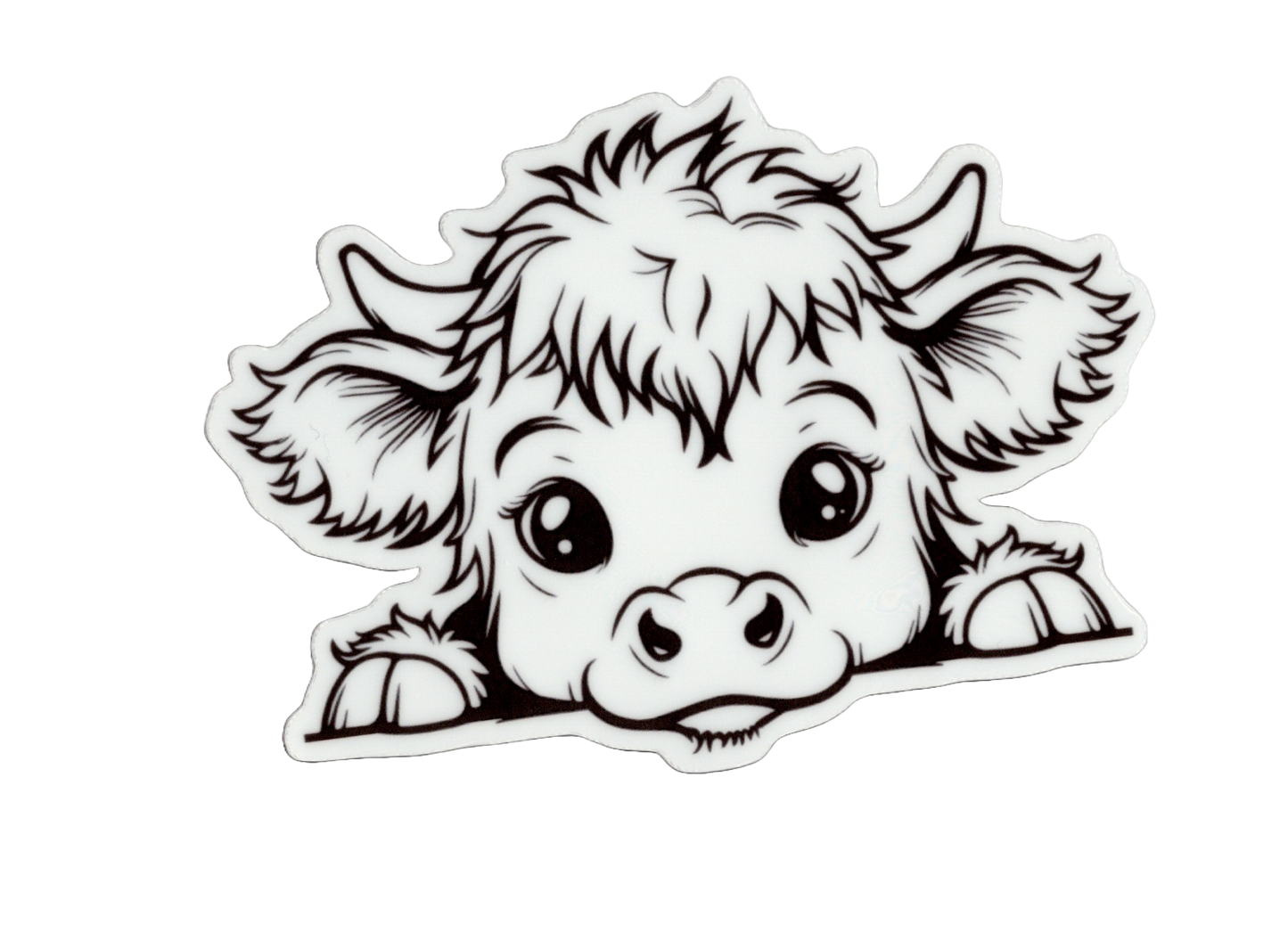 Durable vinyl, die-cut Mini Cow Sticker