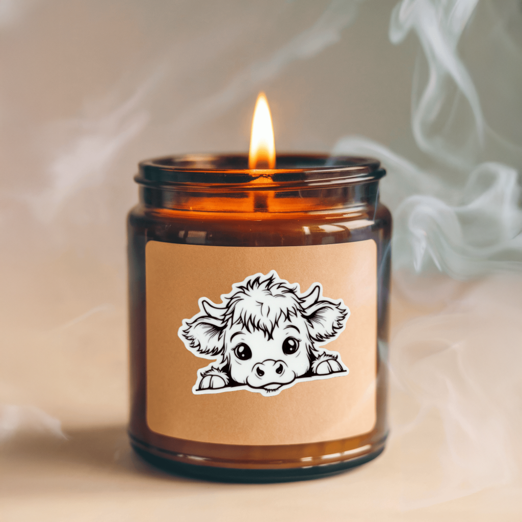 Durable, vinyl, die-cut, Mini Cow Sticker.