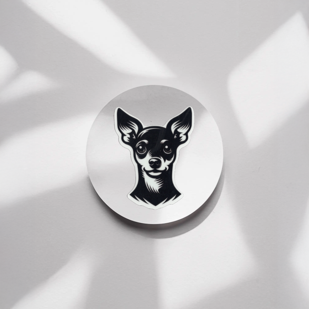 Durable, vinyl, die-cut, Miniature Pinscher Sticker.