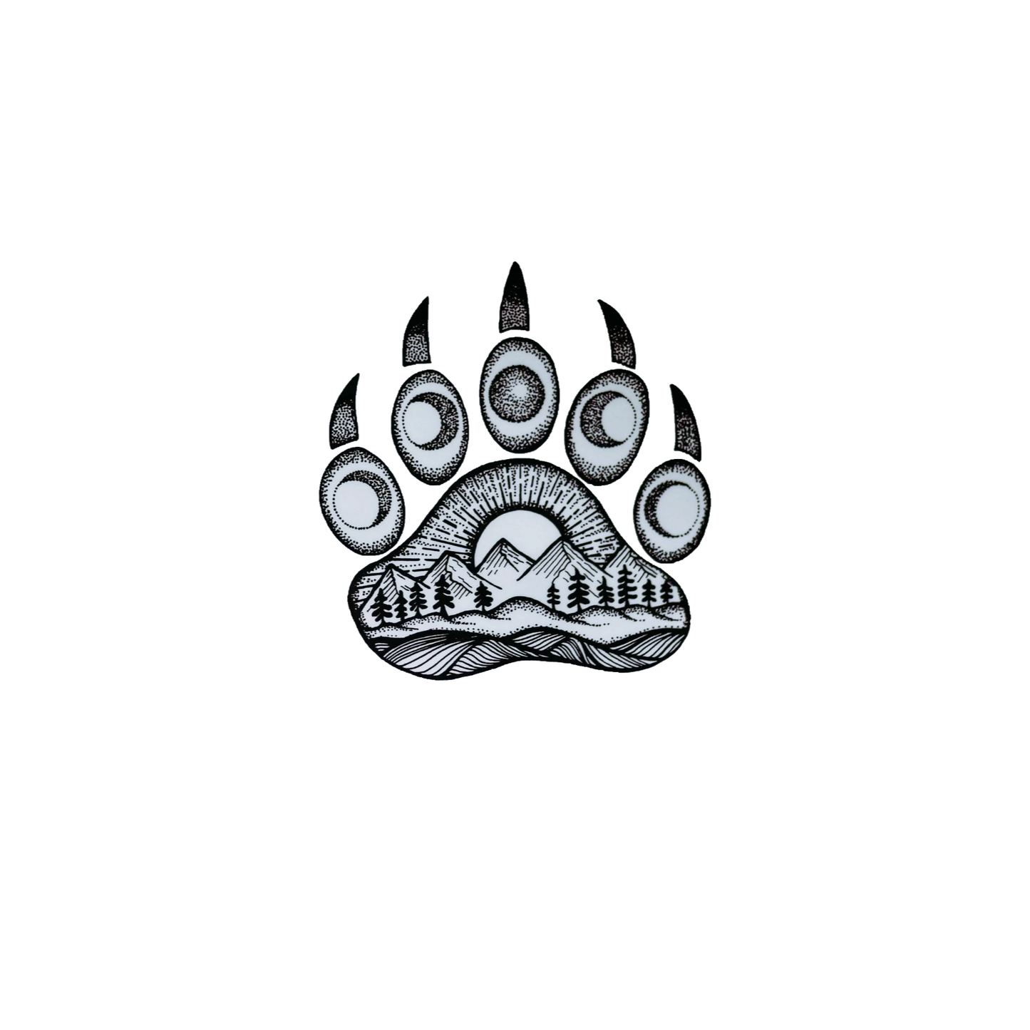 Durable vinyl, die-cut Moon Paw Sticker