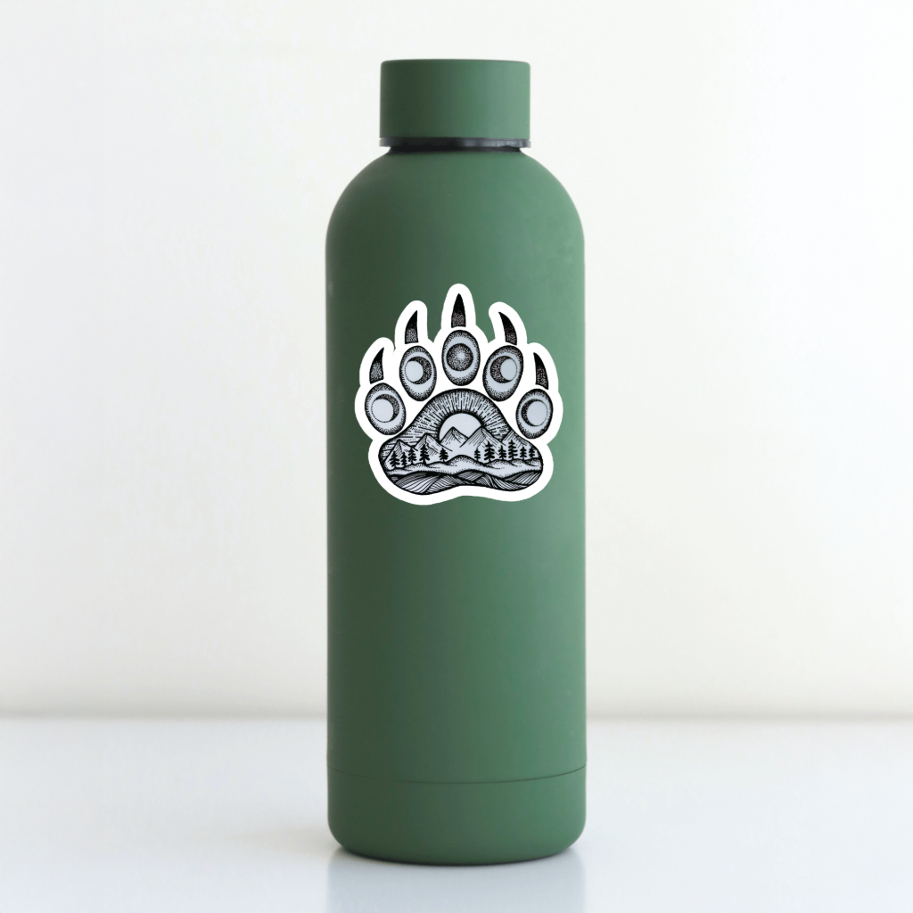 Durable, vinyl, die-cut, Moon Paw Sticker.