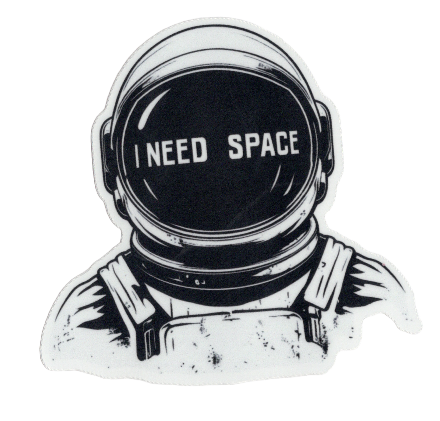 Durable vinyl die-cut Need Space Sticker