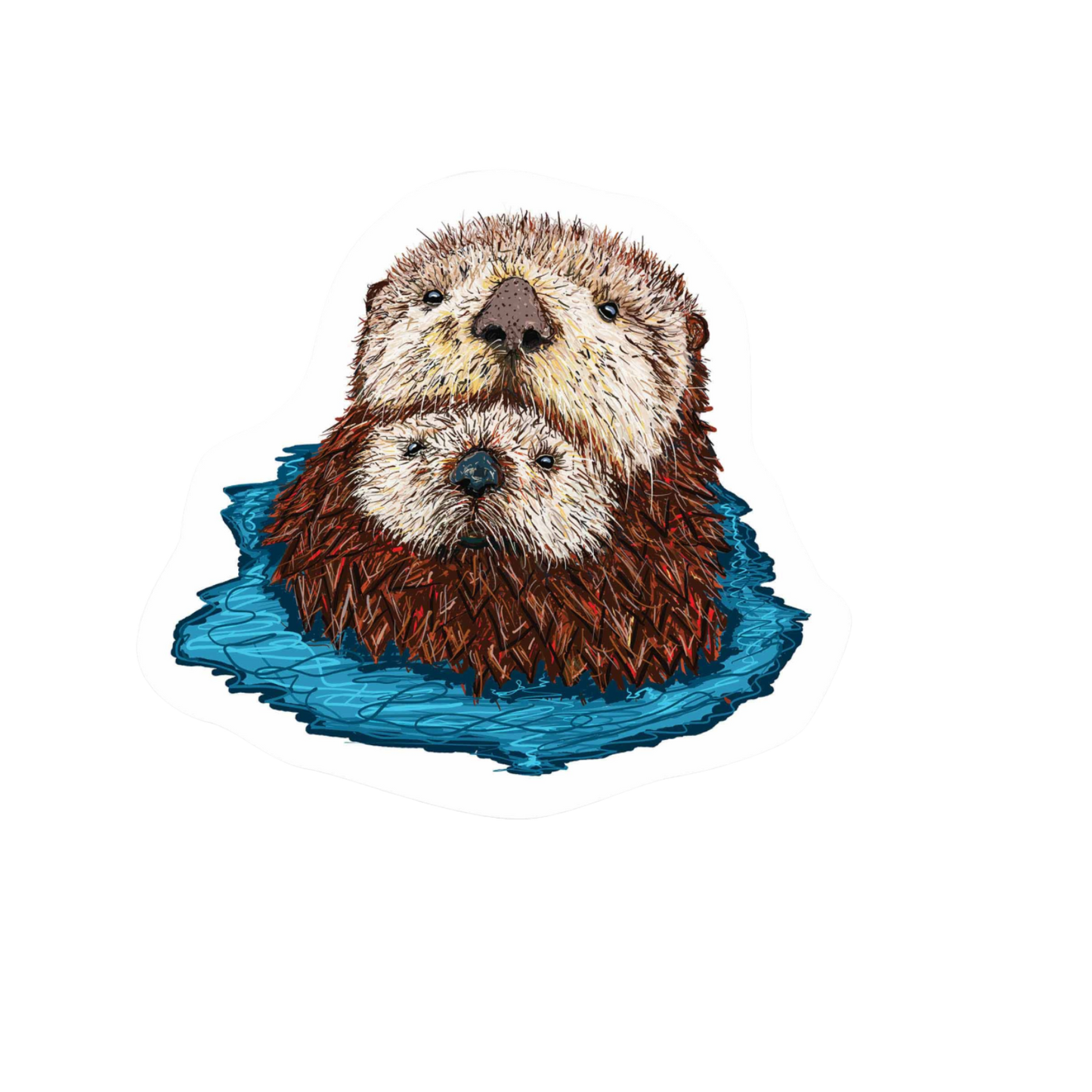 Our Otter Art Sticker! unique high-quality, vinyl, die-cut, eco-friendly stickers