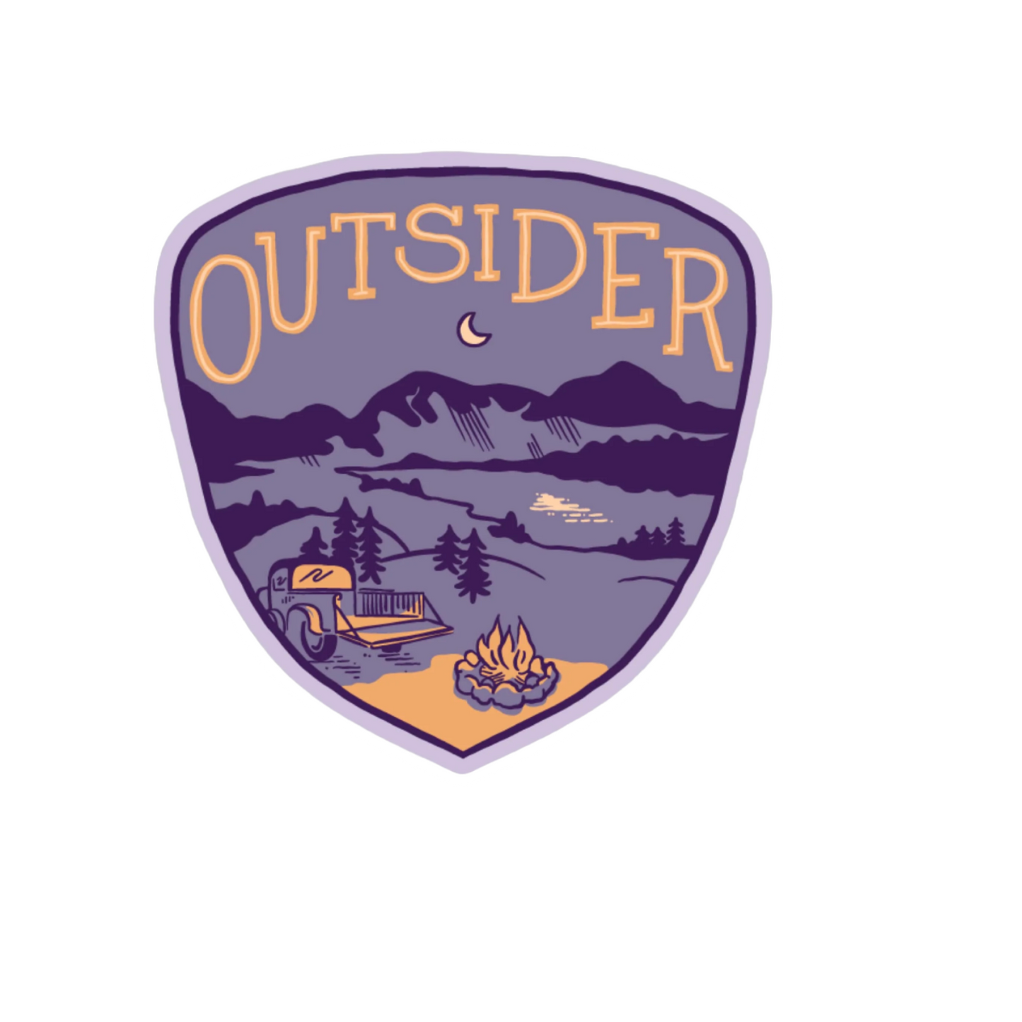 Durable, die-cut Outsider Sticker