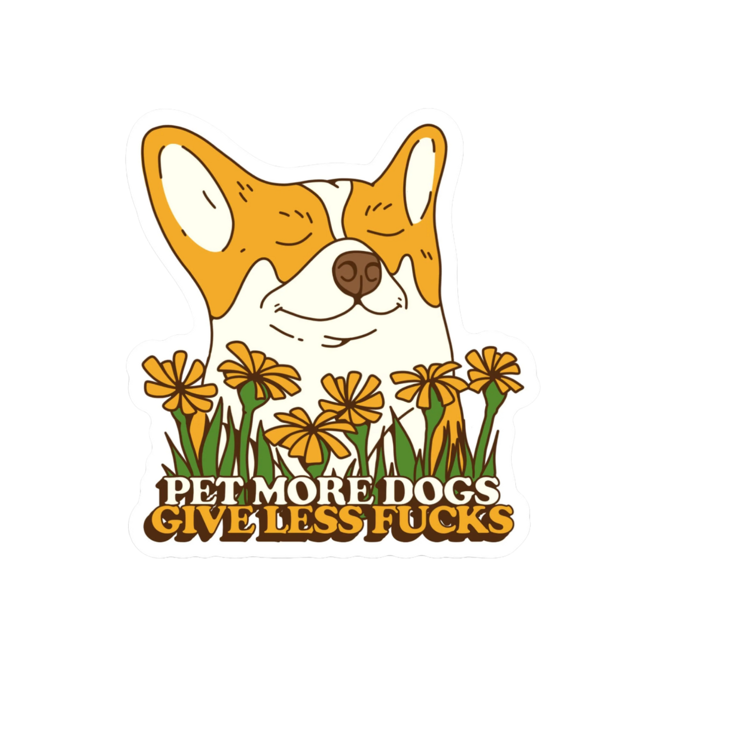 Durable vinyl, die-cut Pet More Dogs Sticker