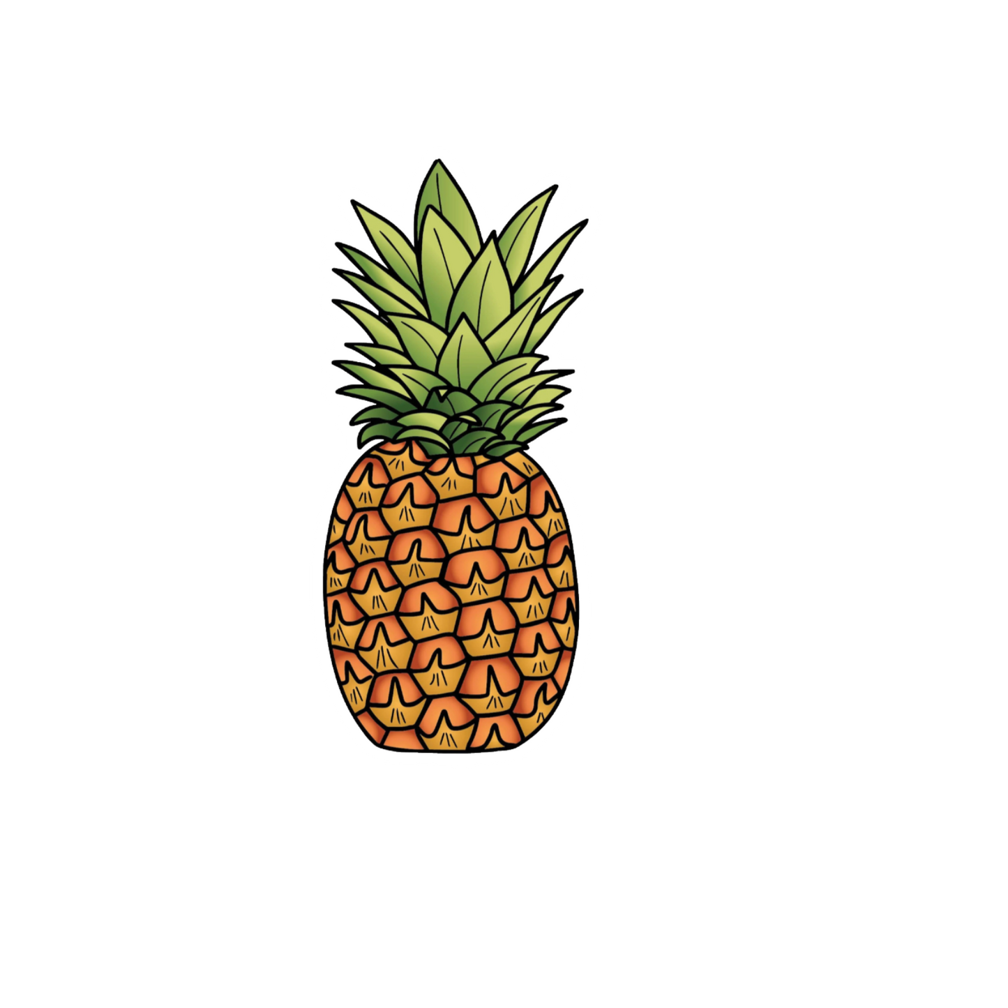 Durable, die-cut Pineapple Sticker