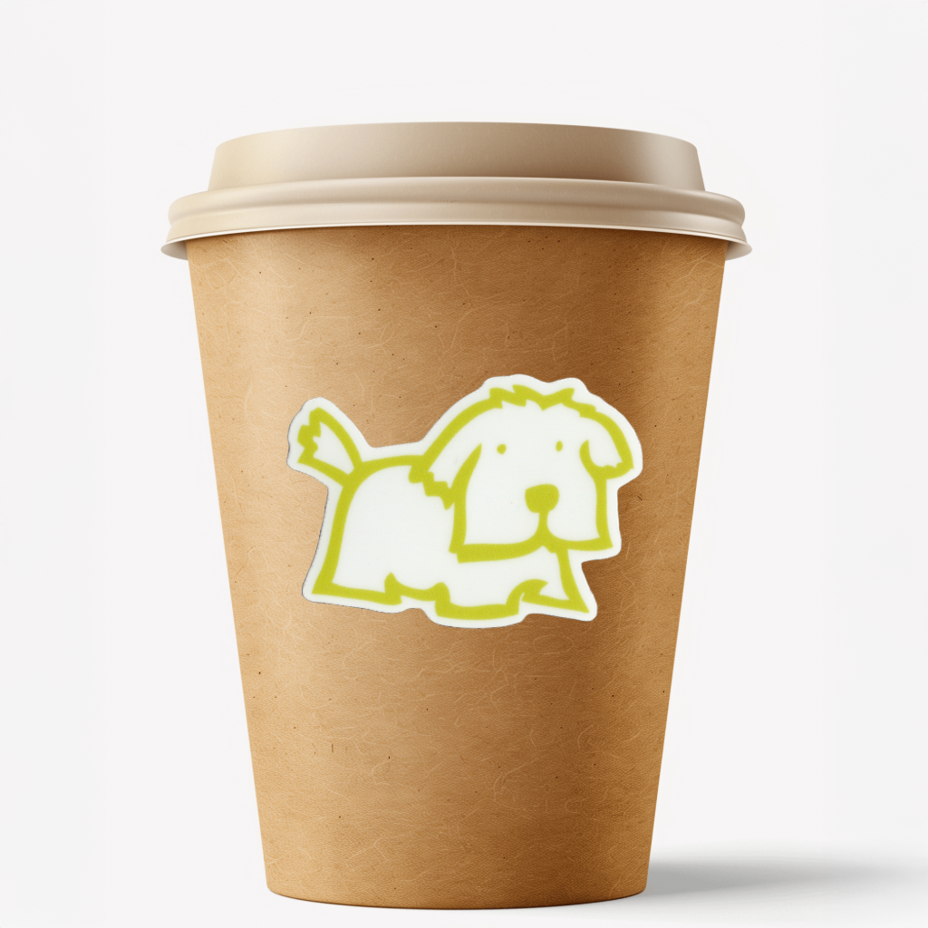 Durable, vinyl, die-cut, Puppy 4 Sticker.