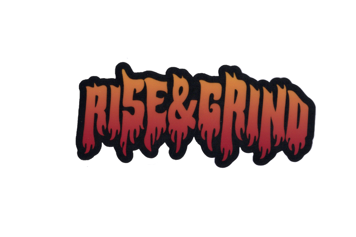 Durable vinyl, die-cut Rise Grind Sticker