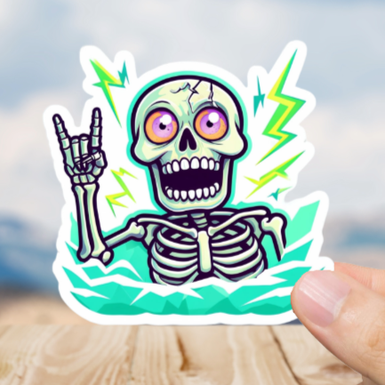Durable, vinyl, die-cut, Rock On Sticker .