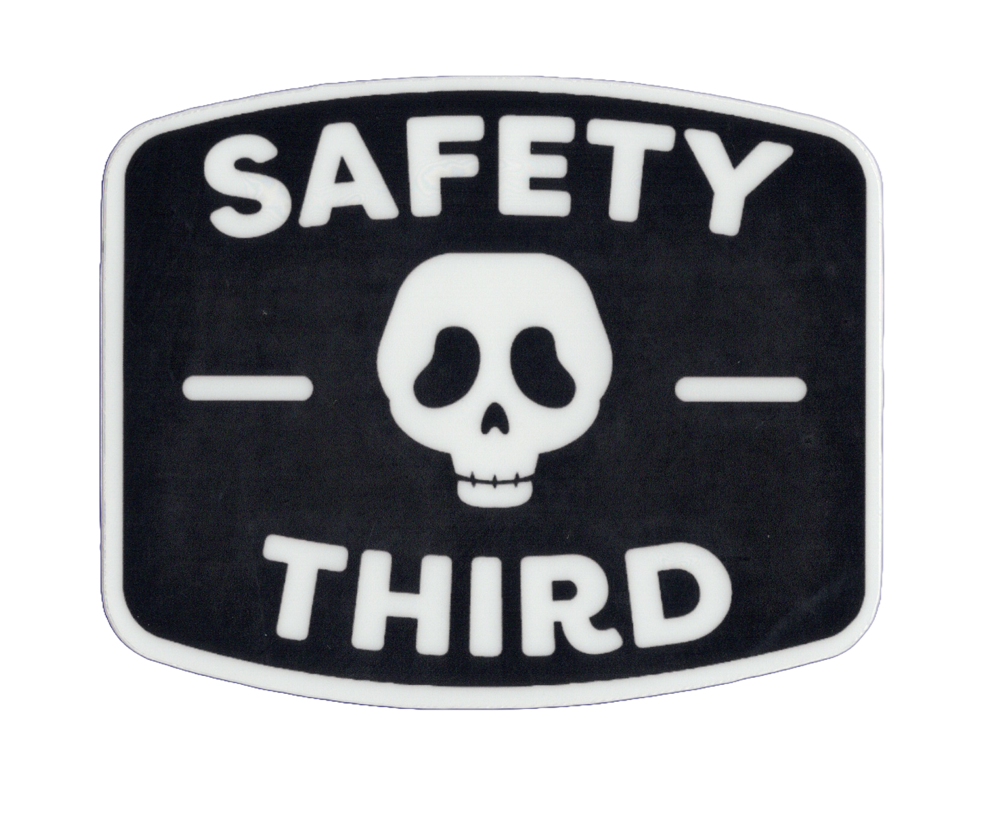 Durable vinyl, die-cut Safety 3rd 2 Sticker