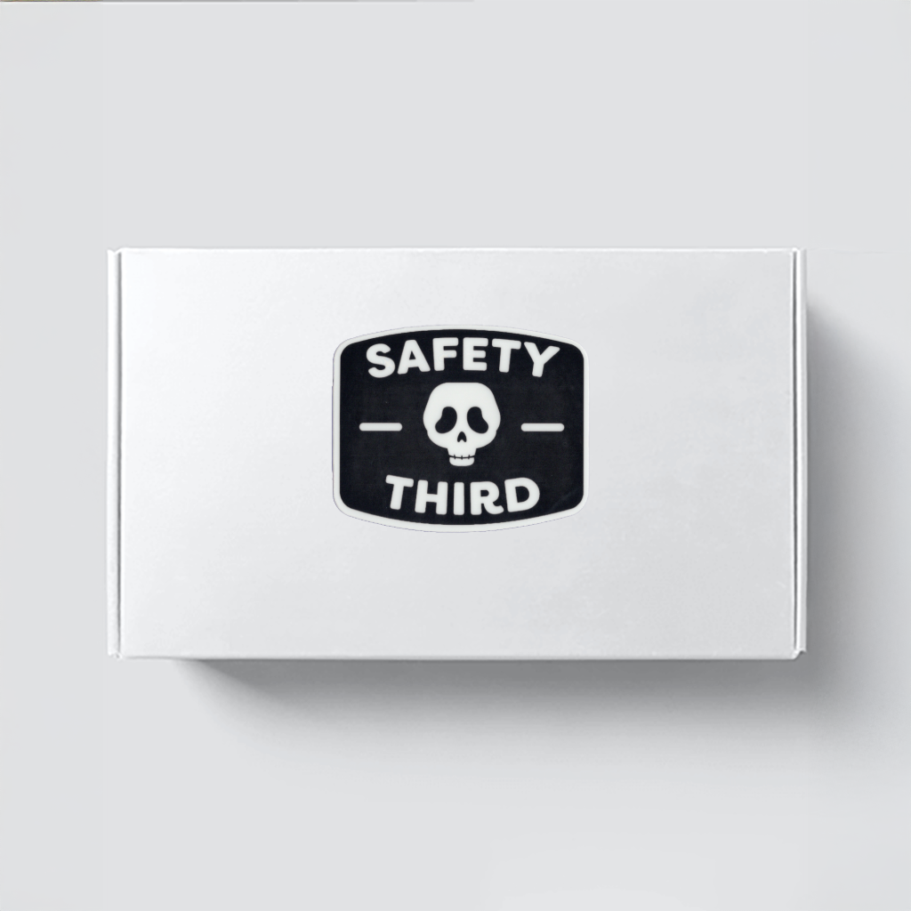 Durable, vinyl, die-cut, Safety 3rd 2 Sticker.