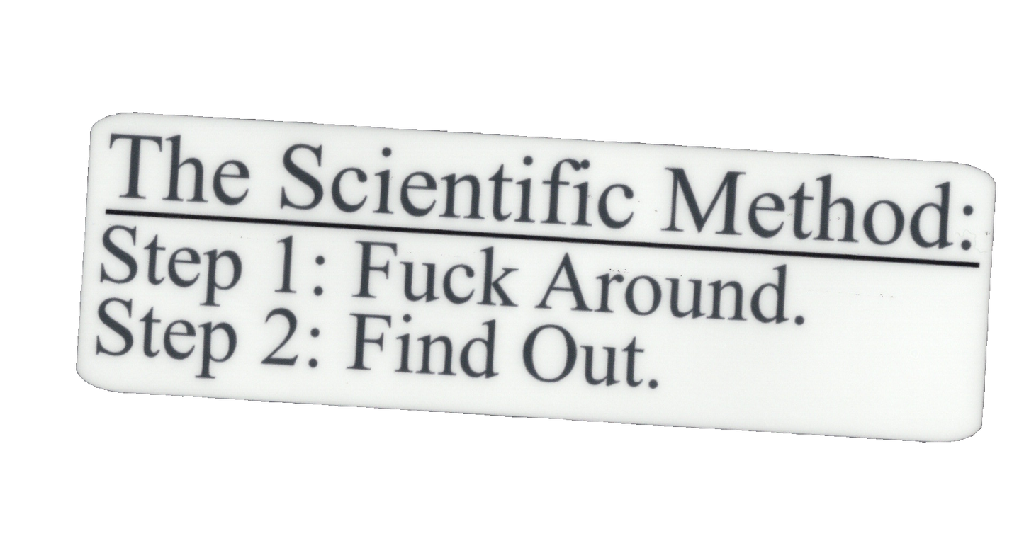 Durable vinyl, die-cut Scientific Sticker