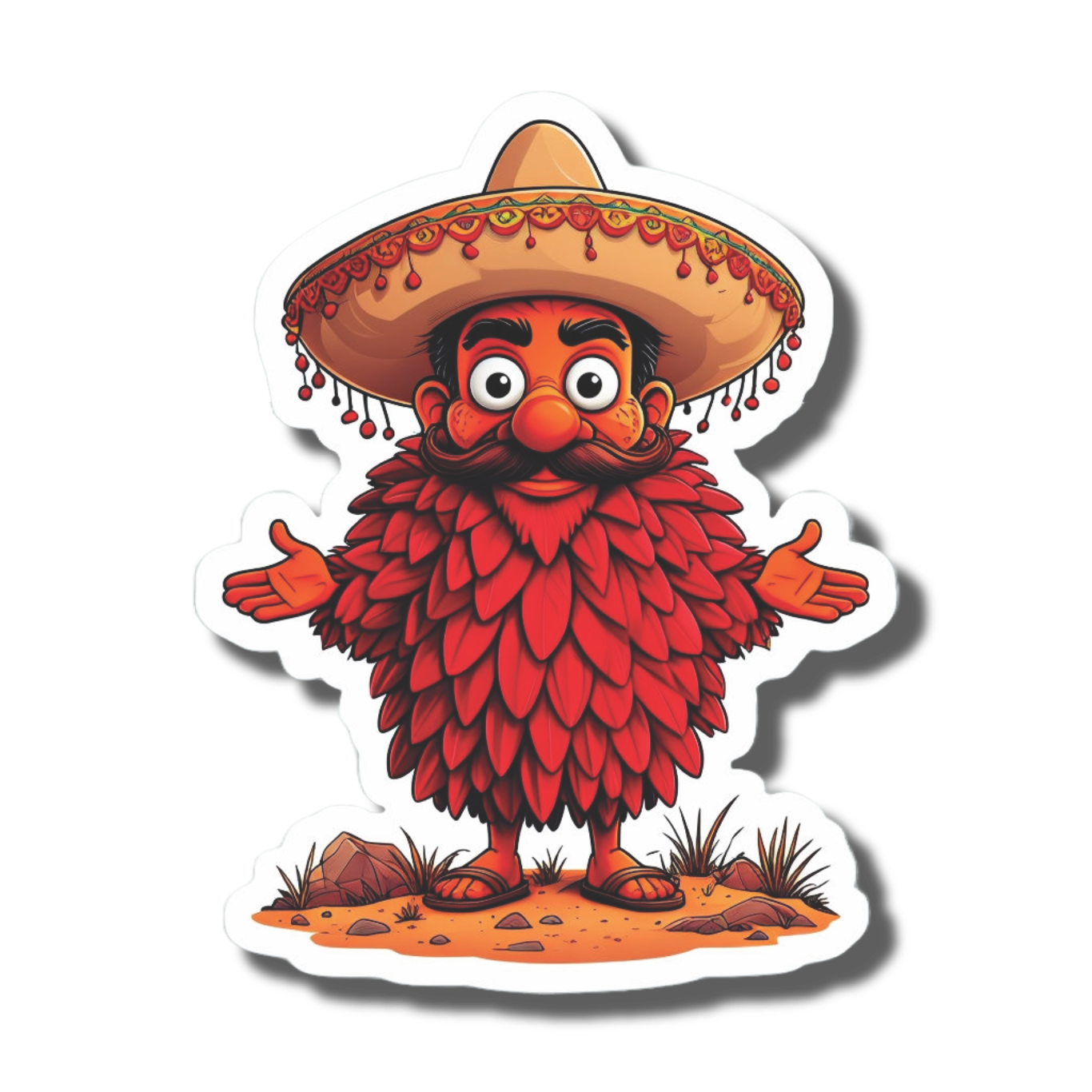 Durable vinyl, die-cut Sombrero Sticker
