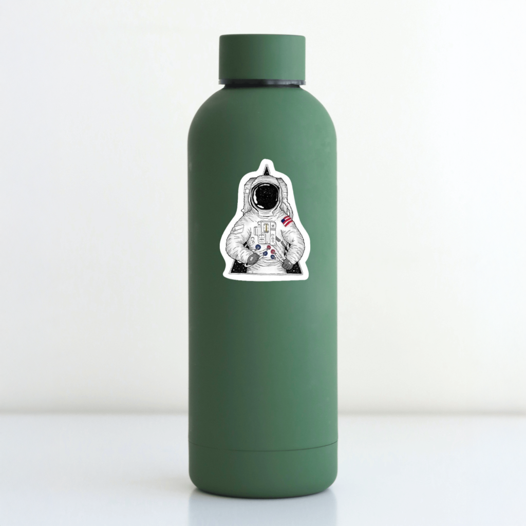 Durable, die-cut, vinyl, Space Suit Sticker.