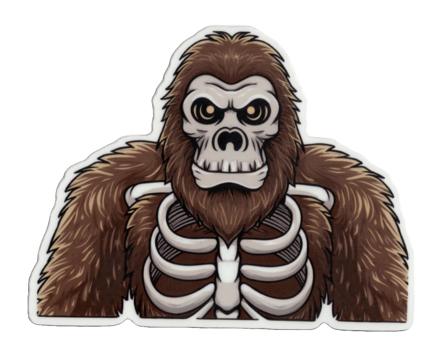 Durable vinyl, Squatch Skeleton Sticker