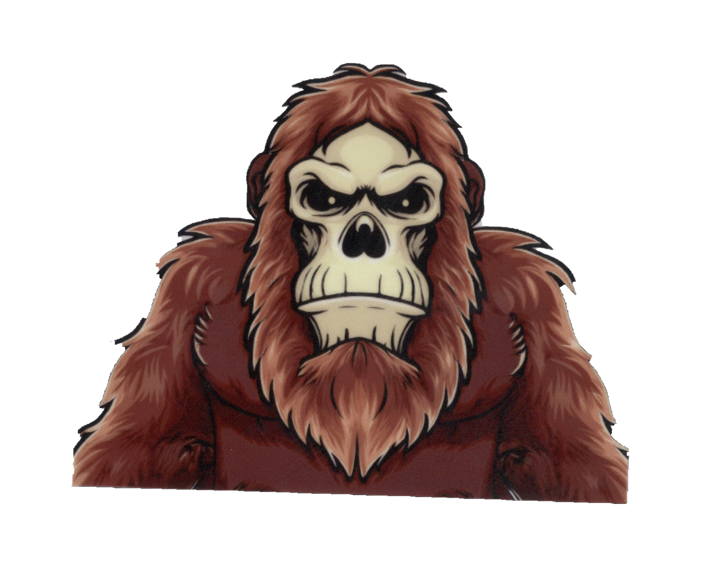 Durable vinyl, die-cut Squatch Skull Sticker