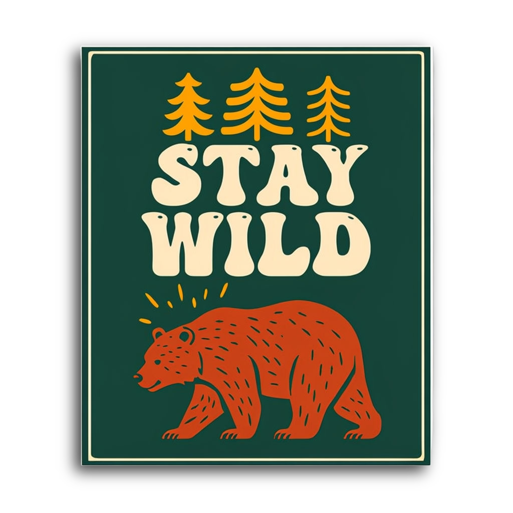 Durable vinyl, die-cut Stay Wild Sticker