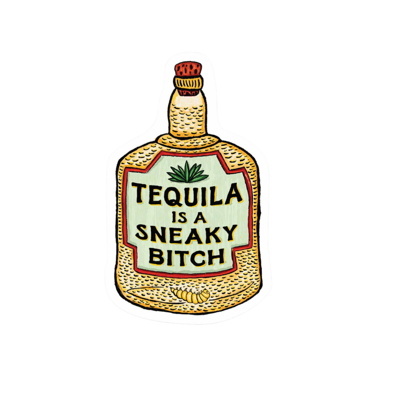 Our Tequila Is Sneaky Sticker! unique, high-quality, vinyl die-cut, eco-friendly stickers