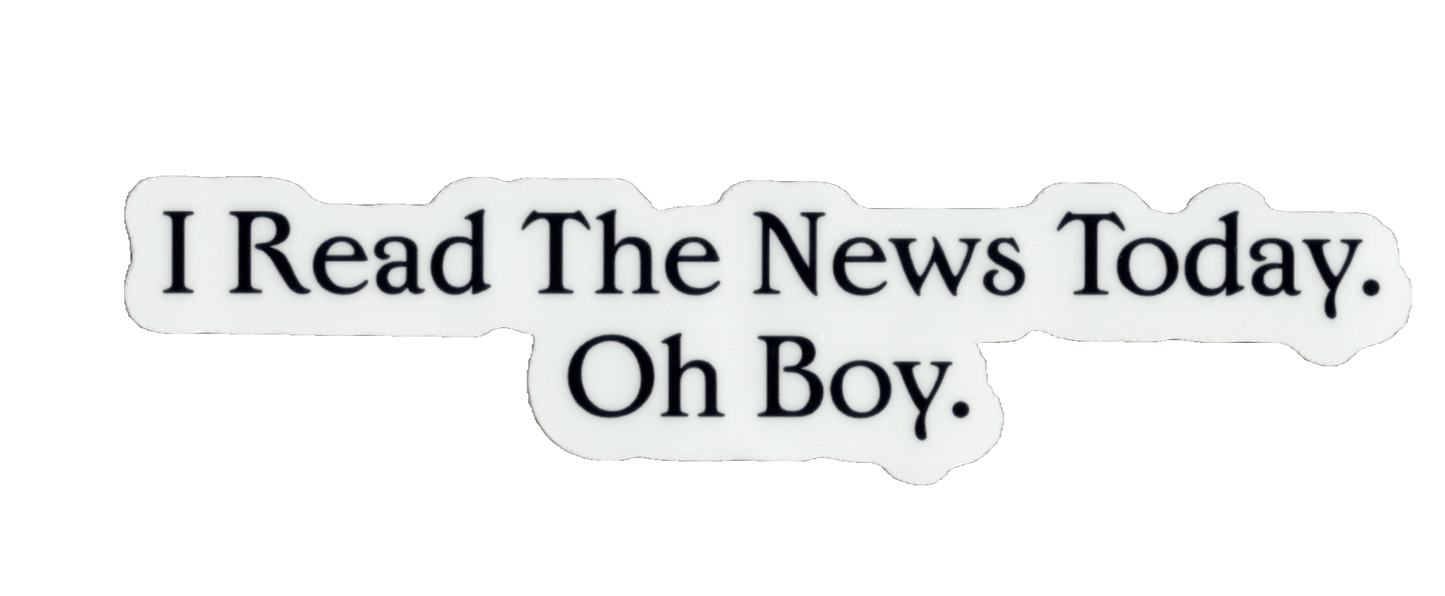 Durable vinyl, die-cut The News Sticker