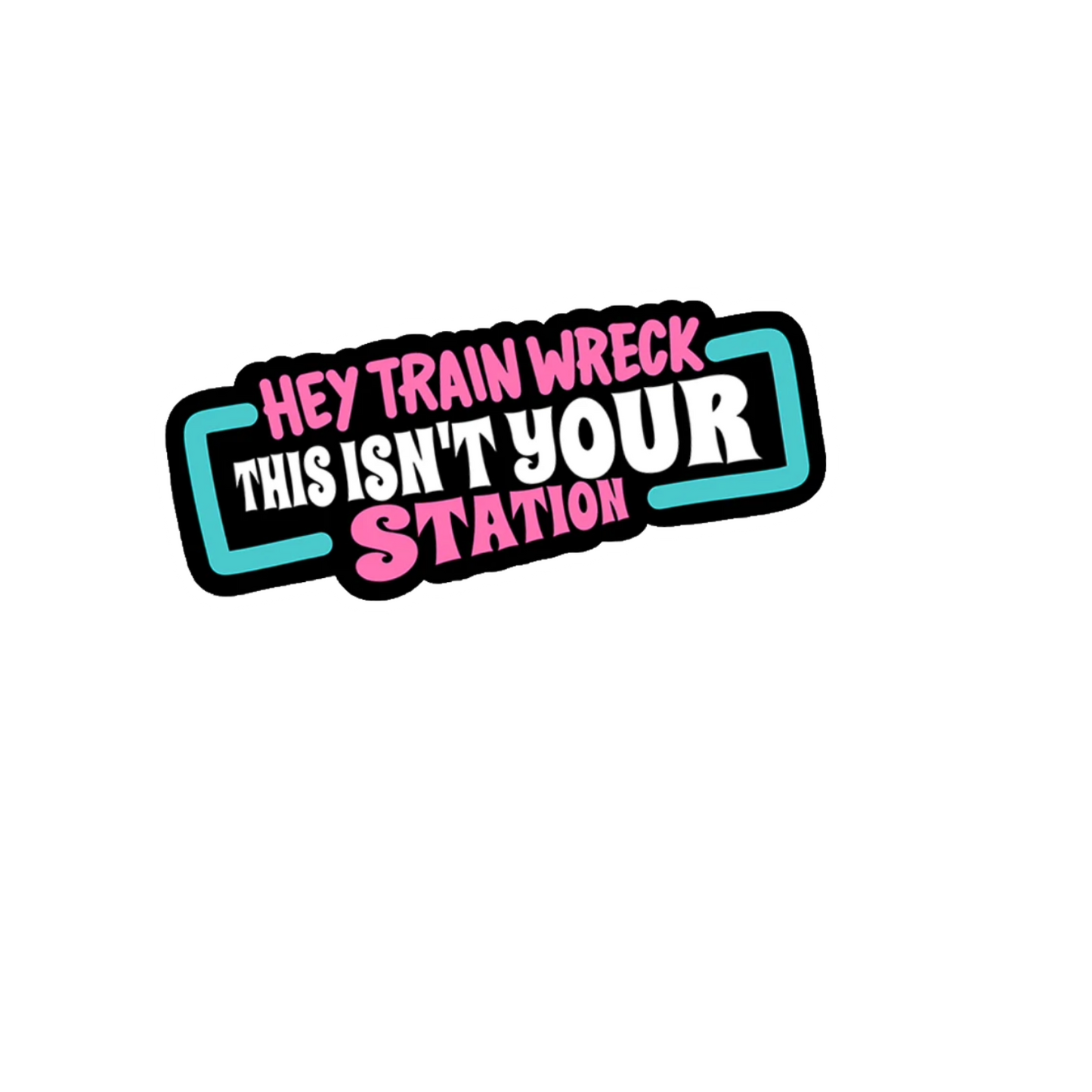 Durable vinyl die-cut Train Wreck Sticker