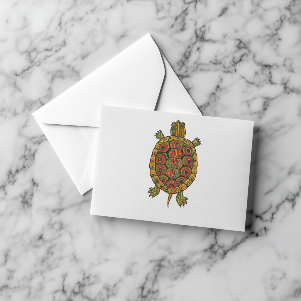 Durable, vinyl, die-cut, Turtle Art Sticker.