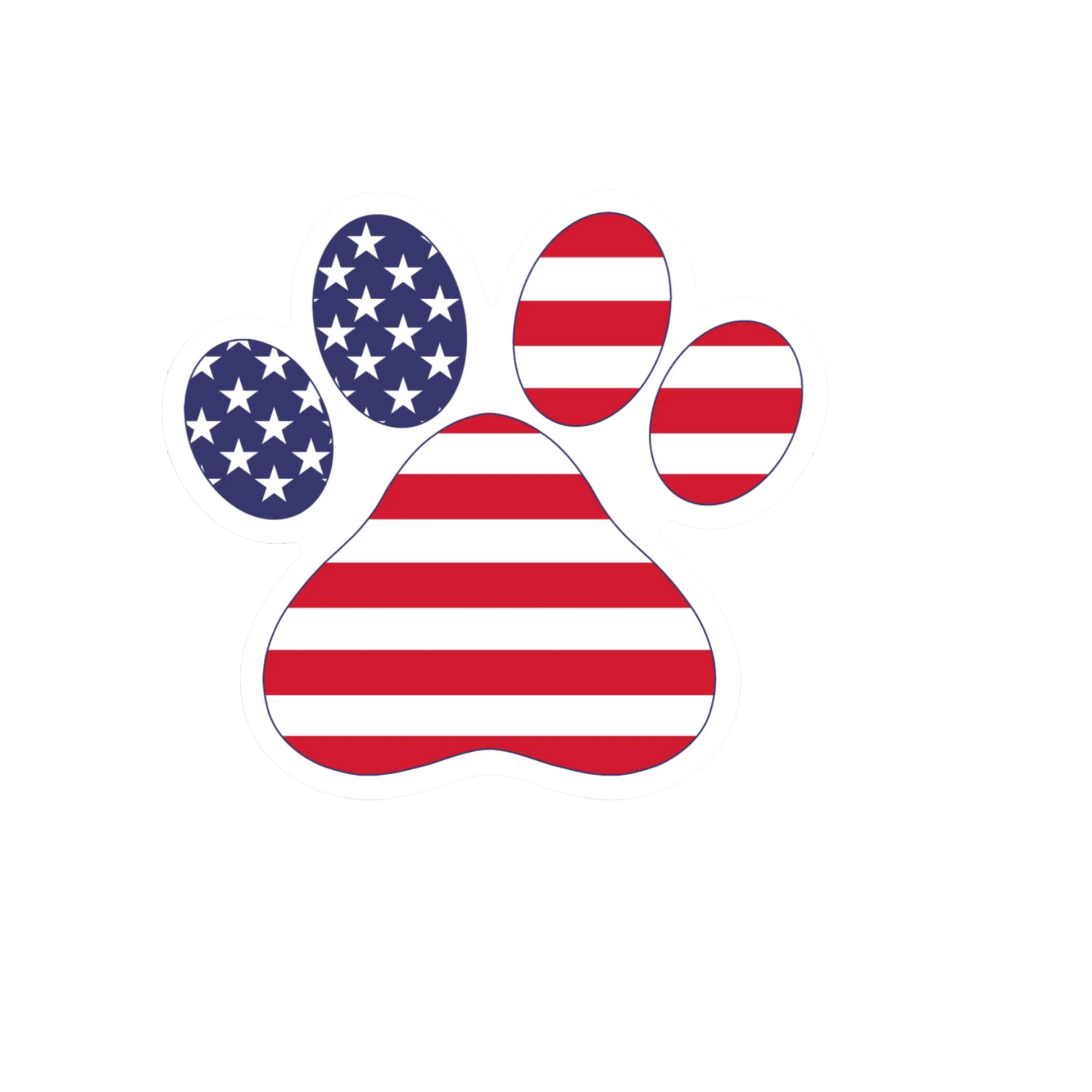 Durable, die-cut USA Paw Sticker
