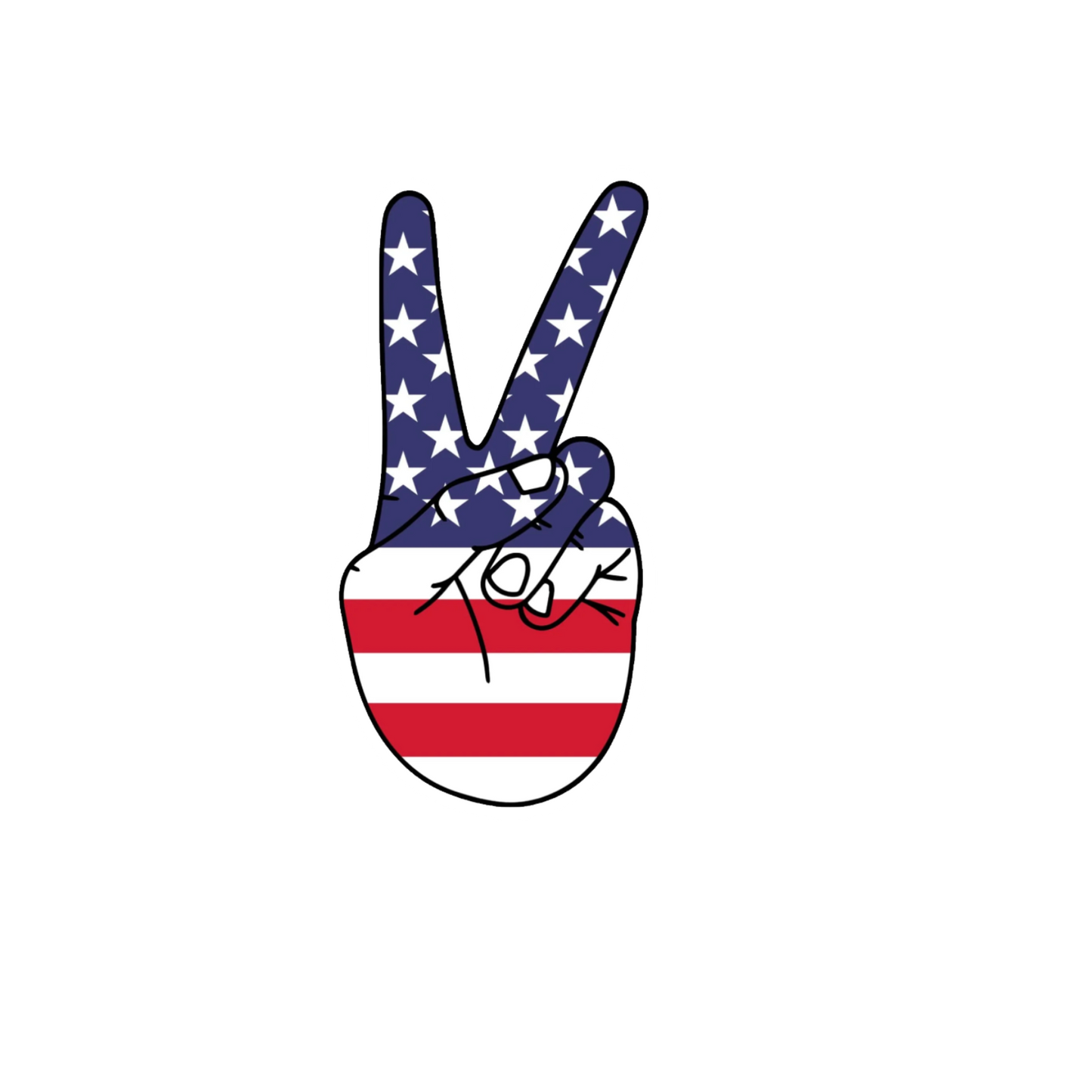 Durable, die-cut USA Peace Sticker