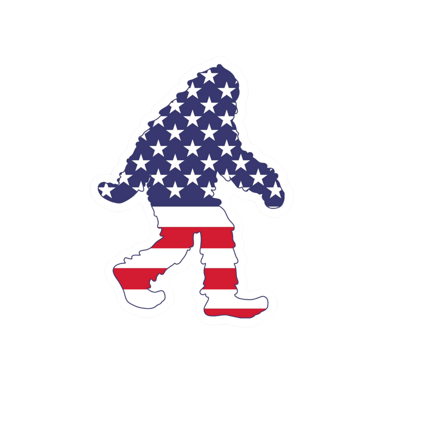 Durable, die-cut USA Squatch Sticker
