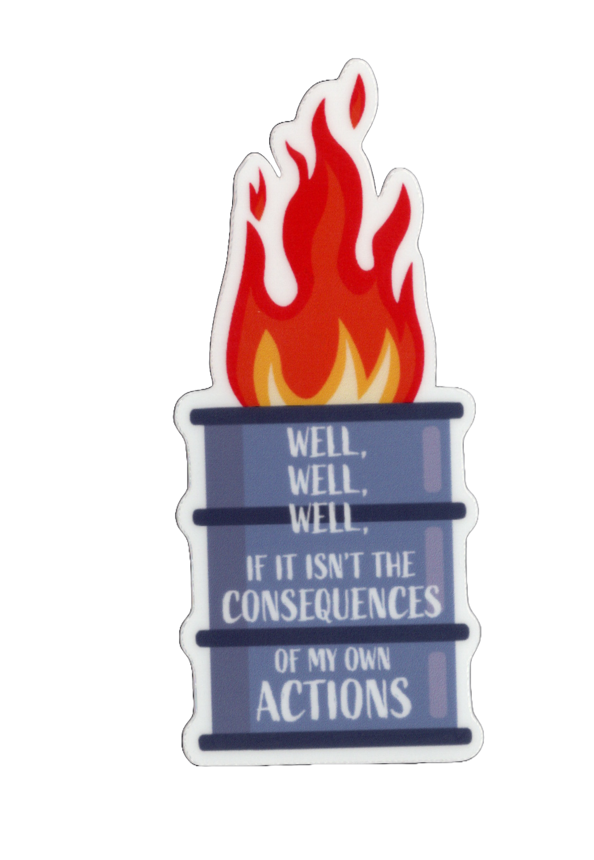 Durable vinyl, die-cut Well Well Sticker
