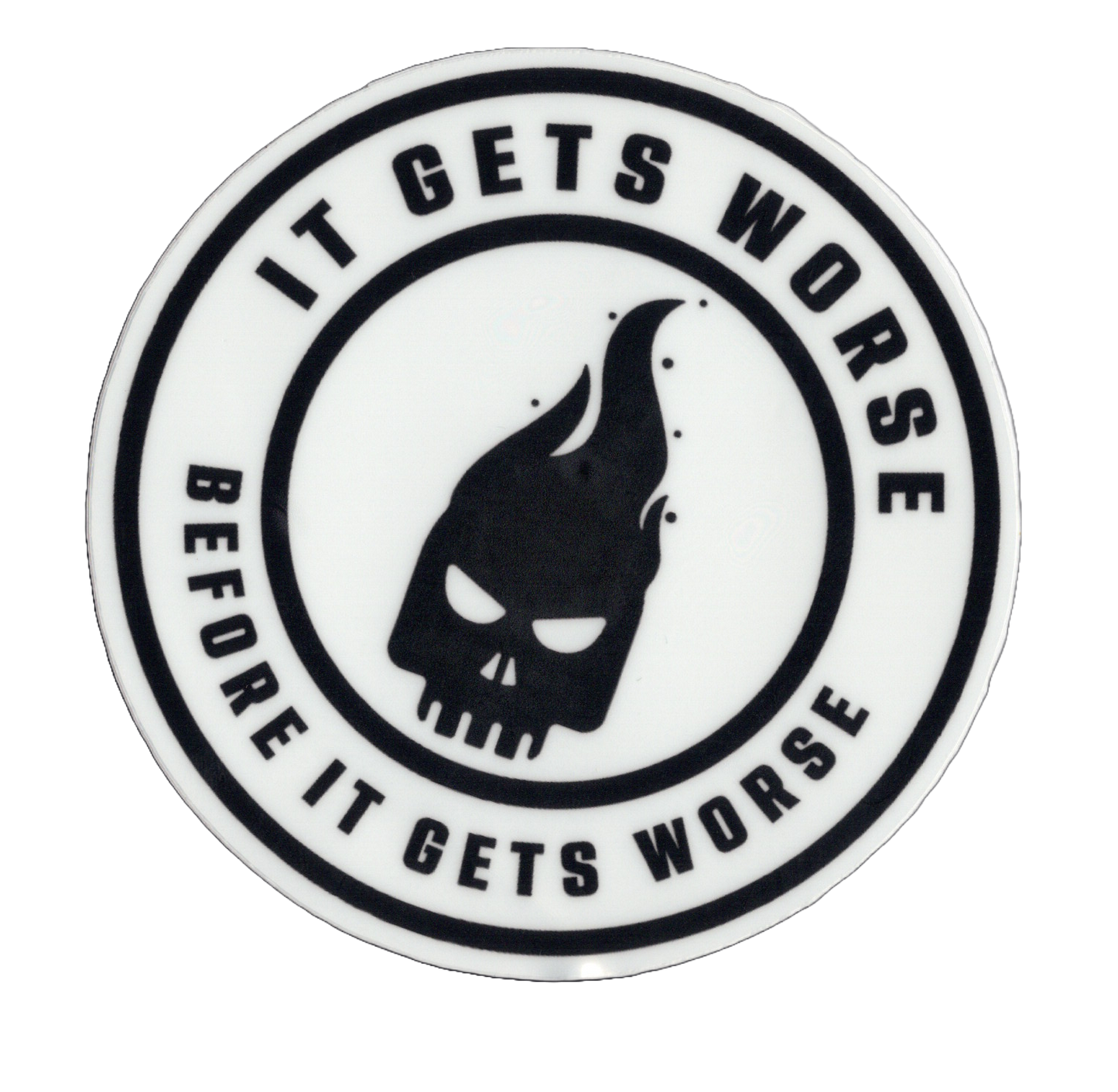 Durable vinyl, die-cut Worse Sticker