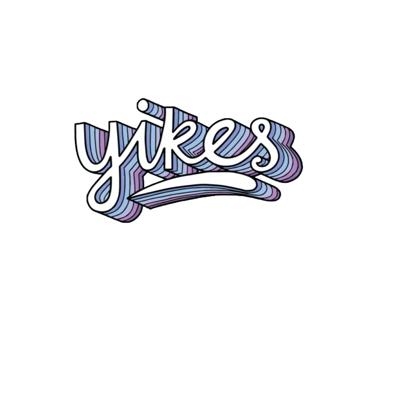 Durable, die-cut Yikes Sticker