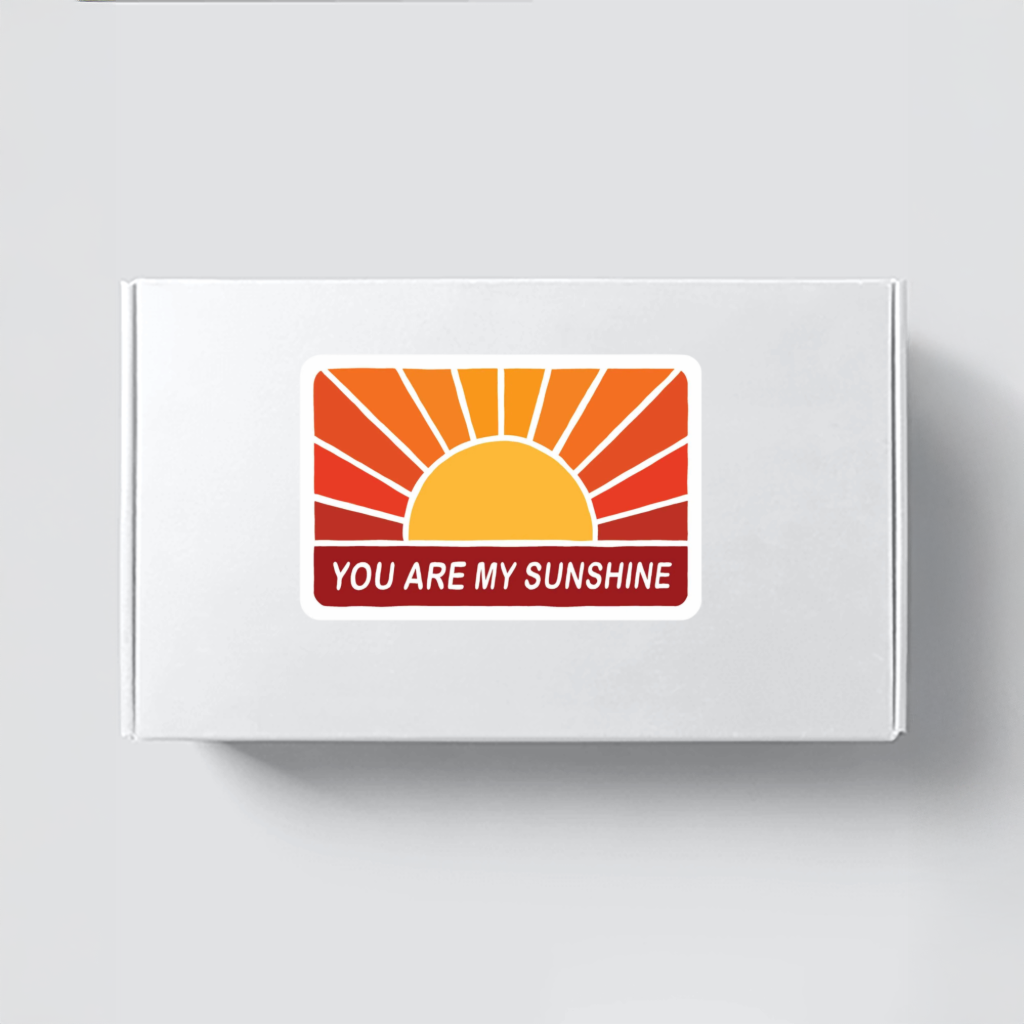 Durable, vinyl, die-cut, You Are My Sunshine Sticker.