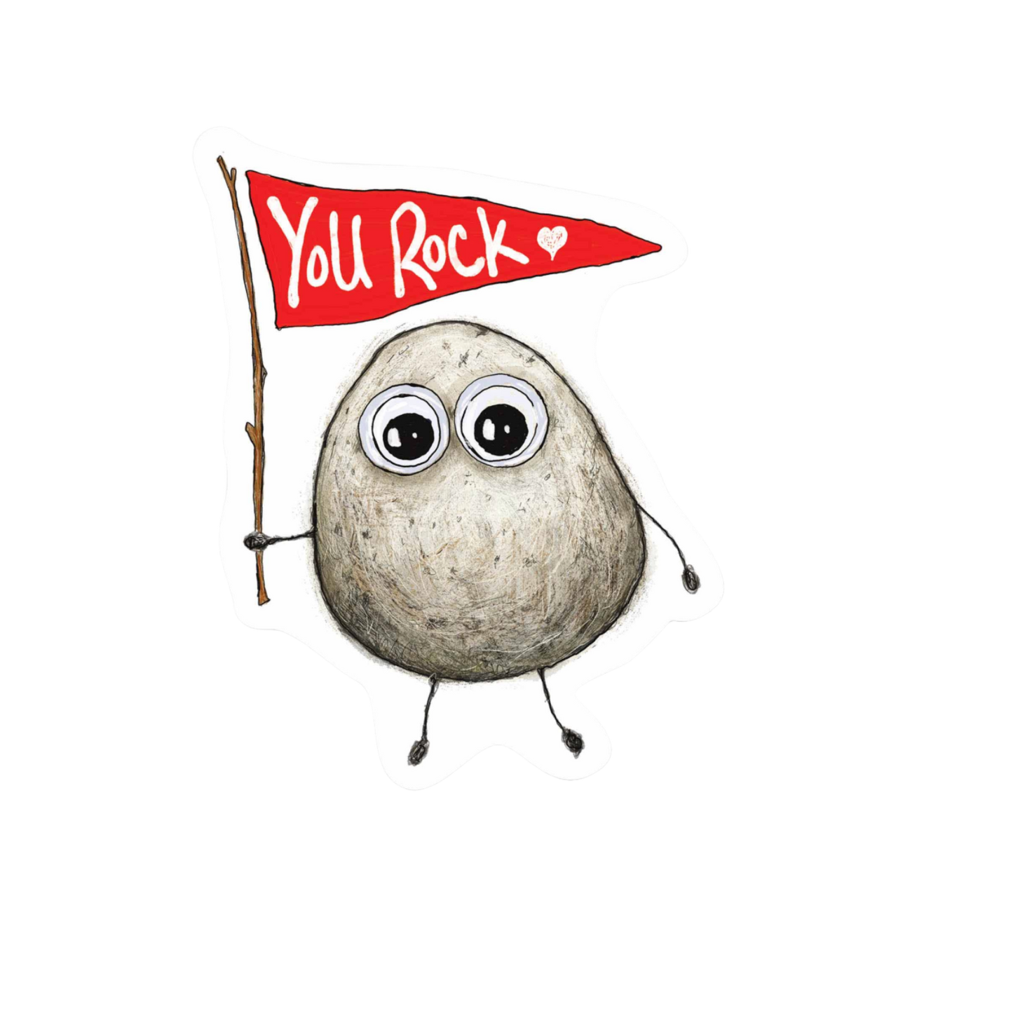 Our You Rock Sticker! unique, high-quality, vinyl die-cut, eco-friendly stickers