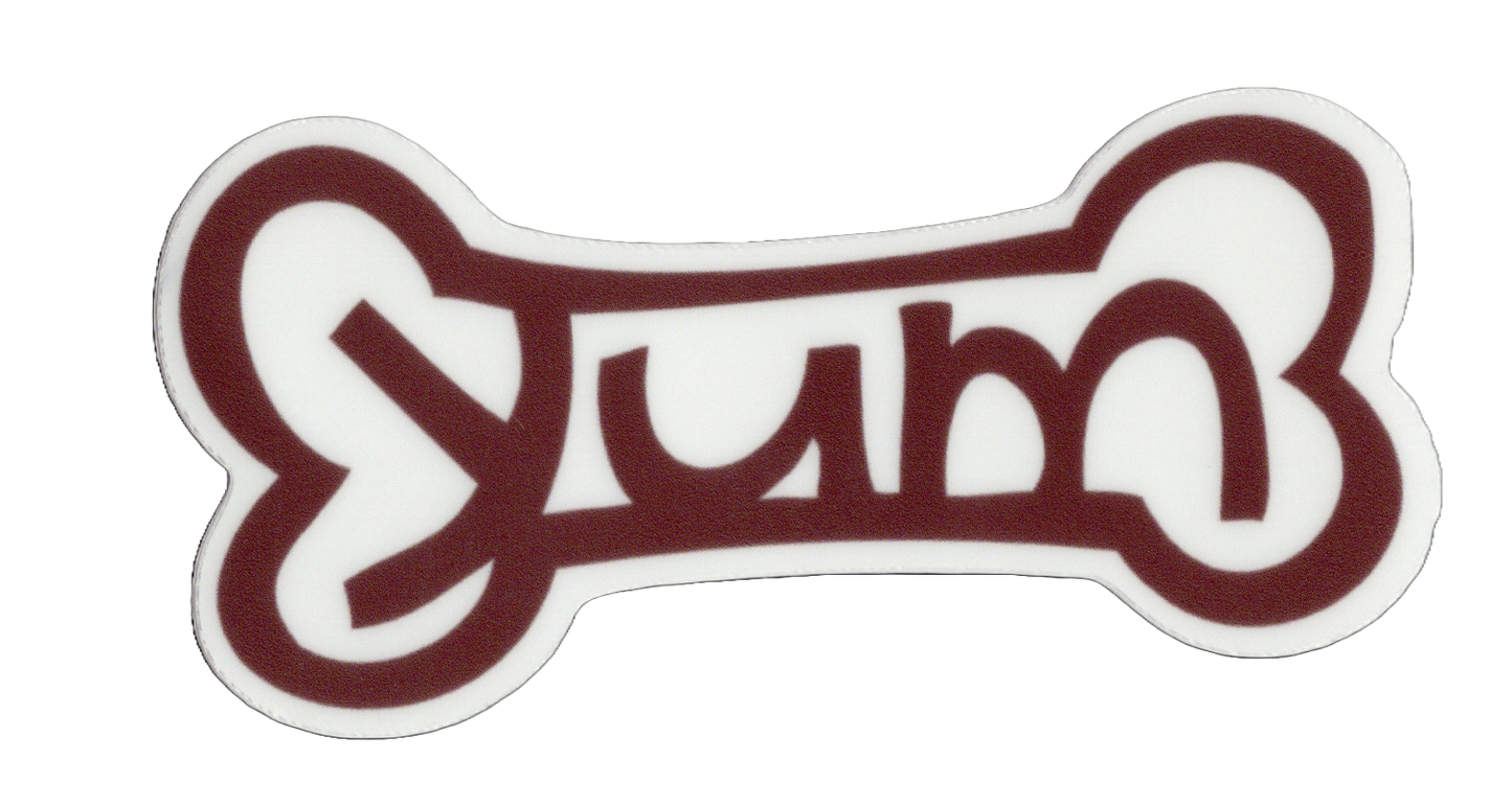 Durable vinyl, die-cut Yum Sticker