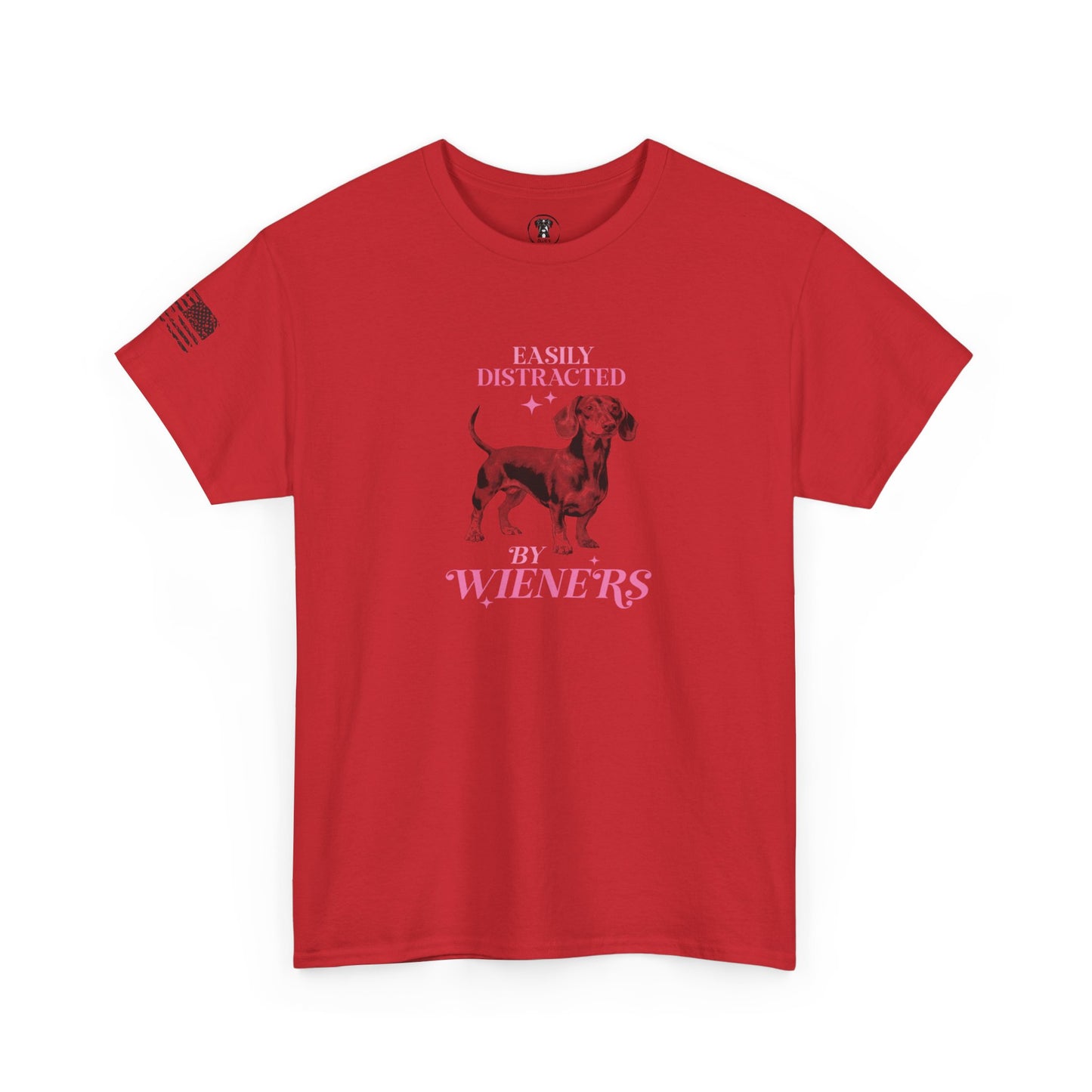 Ollie's: "Easily Distracted By Wieners" - 100% Cotton Graphic T-Shirt