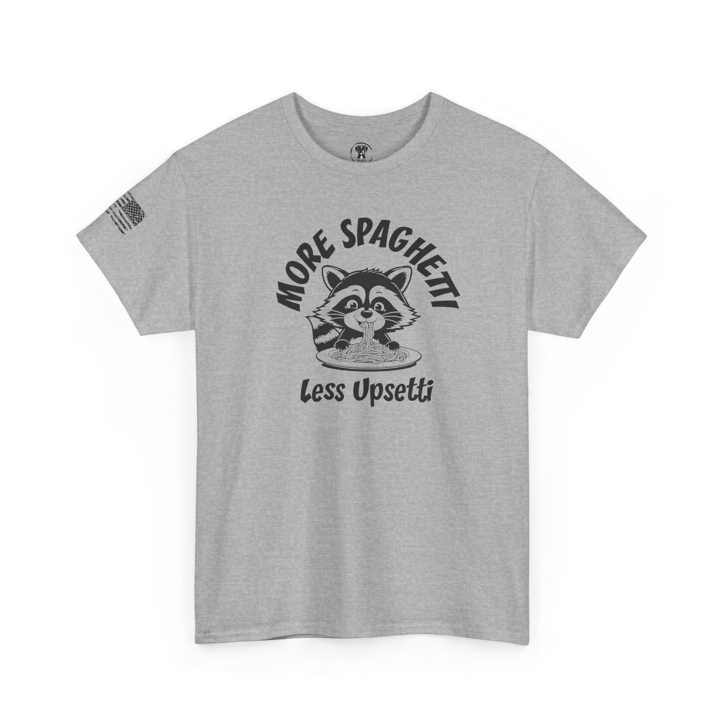 Ollie's: 'More Spaghetti Less Upsetti'- 100% Cotton T-shirt.