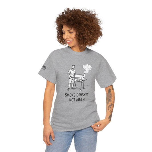 Ollie's: Smoke Brisket Not Meth T-Shirt 100% Cotton