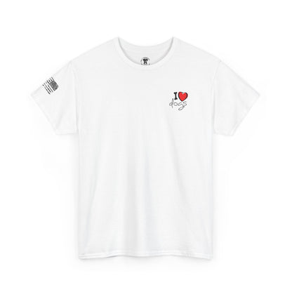 Ollie's: 'I Love Dogs Woof' - 100% Cotton T-shirt