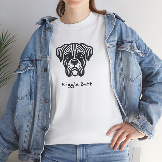 Ollie's: Wiggle Butt T-Shirt - Boxer Dog, 100% Cotton
