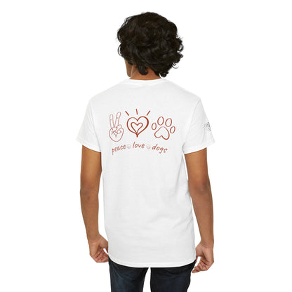 Ollie's: Peace Love Dogs T-Shirt, 100% Cotton