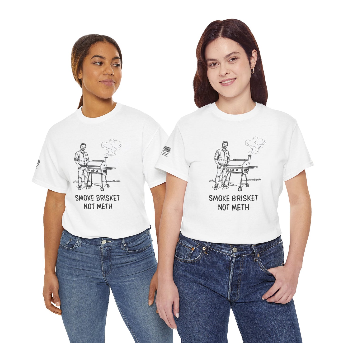 Ollie's: Smoke Brisket Not Meth T-Shirt 100% Cotton