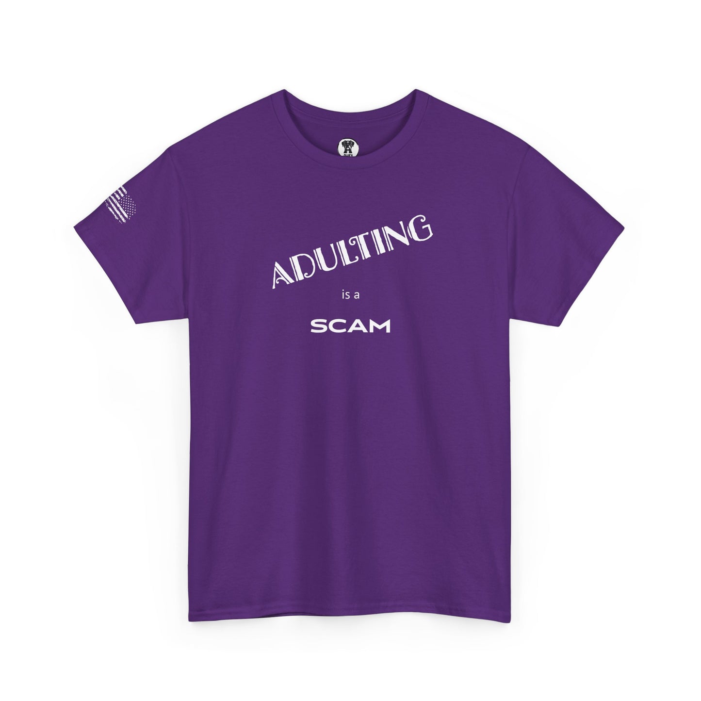 Ollie's: "Adulting Is a Scam" - 100% Cotton Graphic T-Shirt